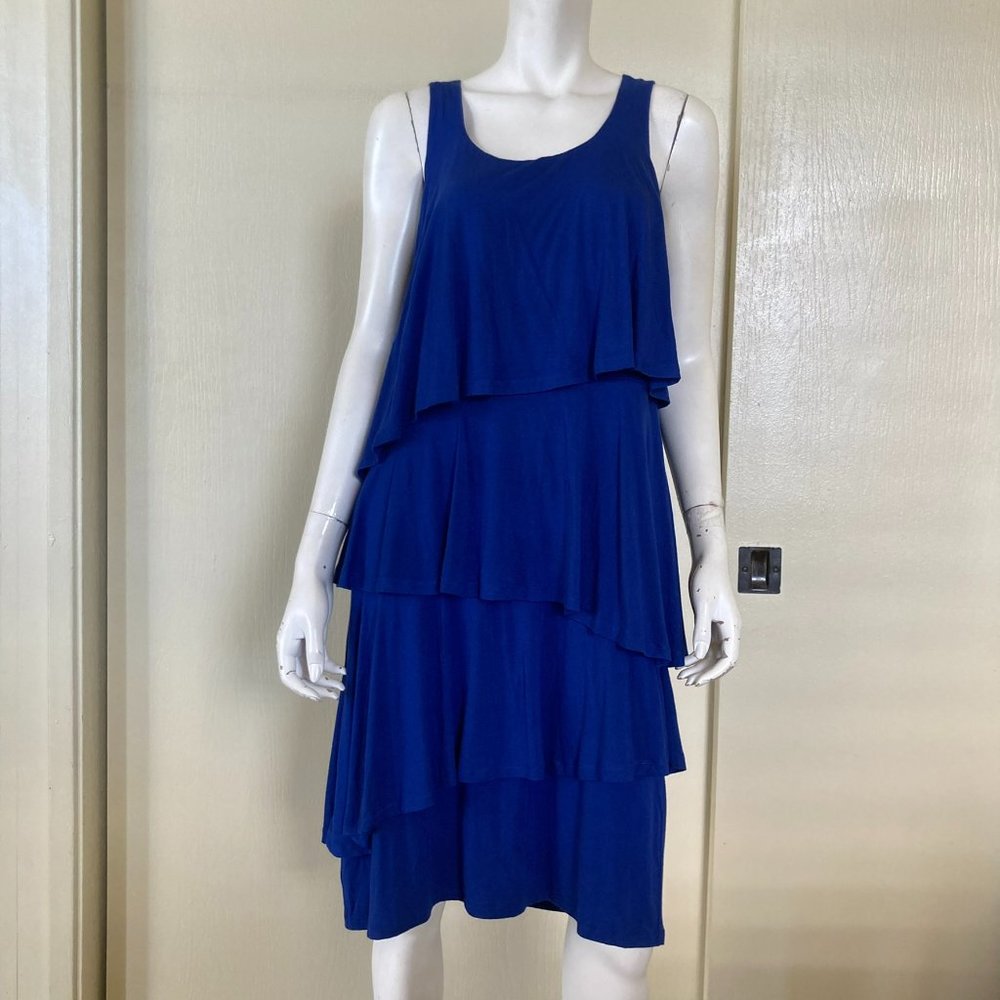 Soft Surroundings Royal Blue Tiered Midi Dress